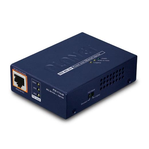 Planet Pl-Poe-171A-60 Single-Port Multi-Gigabit 802.3Bt Poe++ Injector (60 Watts)