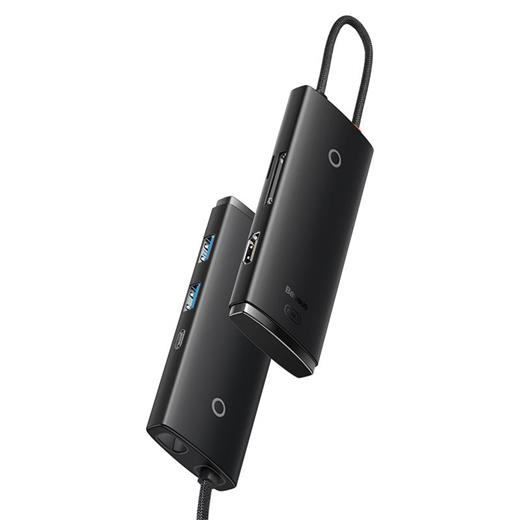 Baseus Lıte Sıyah 6In1 Type-C Hub Çıkış:2Xusb 1Xtype-C 1Xhdmı 1Xmicrosd 1Xsd Giriş:Type-C Wkqx050101