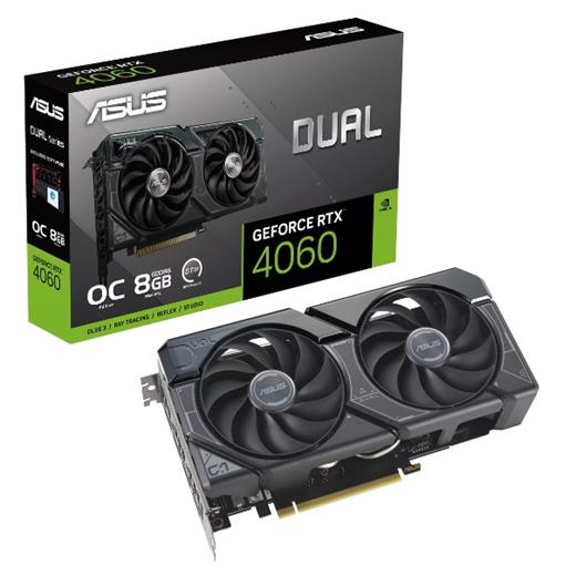 Asus Rtx 4060 Dual Oc Dual-Rtx4060-O8G 128 Bit Gddr6 8 Gb Ekran Kartı