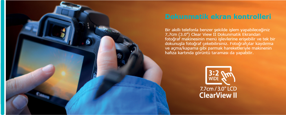 Canon EOS 100D 18-55mm DC Lens DSLR Fotoğraf Makinesi