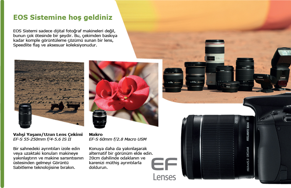 Canon EOS 100D 18-55mm DC Lens DSLR Fotoğraf Makinesi