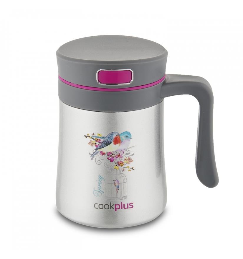 Cookplus Bitki Çayı Demleme Özellikli 0,4Litre Kupa Çelik Termos