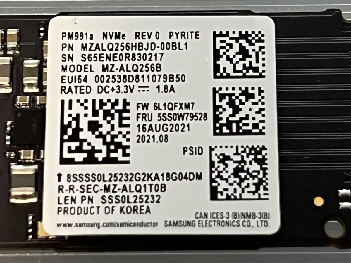 Samsung 256GB M.2 SSD PM991a MZALQ256HBJD-00BL1 NVMe 2242 PCIe3.0 x4 ...