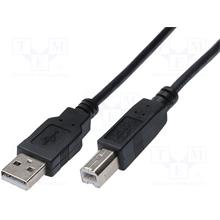 AK-300102-010-S USB 2.0 Bağlantı Kablosu, USB A Erkek - USB B Erkek, 1 metre, AWG 28, UL, siyah renk 