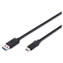 AK-300136-018-S USB Tip C Bağlantı Kablosu, USB Tip C Erkek (USB 3.1) - USB Tip A Erkek (USB 2.0), 1.8 metre, AWG 24/28, 2x zırhlı, UL, nikel kaplama, siyah renk, <b>High-Speed</b>