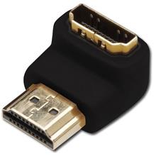 AK-330502-000-S HDMI Adaptör, HDMI A erkek - HDMI A dişi, 90 derece açılı, siyah renk, altın kaplama