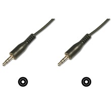 AK-510100-015-S Stereo Ses Kablosu, 3.5 mm erkek - 3,5 mm erkek, 1.50 metre, CCS, 2x0.10/10 zırhlı, siyah renk 