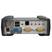 ATEN-CS1732B 2 port’lu USB KVM (Keyboard/Video Monitor/Mouse) Switch, Mikrofon ve Hoparlör bağlantısı mevcut + 2 port'lu USB (2.0) Hub, Masaüstü Tip, KVM bağlantı kablosu ürün beraberinde gelmektedir