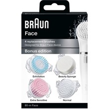 Braun Face Yüz Temizleme Cihazı Yedek Fırça Başlığı Bonus 4Lü Paket Se80-M