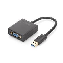 DA-70840 Digitus USB 3.0 <-> VGA Grafik Adaptörü<br>Giriş: 1 x USB 3.0 USB-A erkek<br>Çıkış:  1 x VGA (HD15) dişi (Full HD, 1080p)<br>Plastik