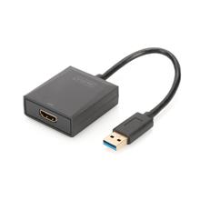 DA-70841 Digitus USB 3.0 <-> Hdmi Grafik Adaptörü<br>Giriş: 1 x USB 3.0 USB-A erkek<br>Çıkış: 1 x Hdmi A (19-pin) dişi  (Full HD, 1080p)<br>Plastik