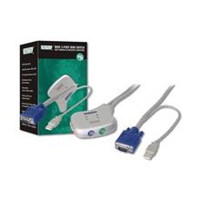 DC OC12U Digitus 2 portlu USB Mini KVM (Keyboard/Video Monitor/Mouse) Switch, Masaüstü Tip, KVM bağlantı kablosu ürün beraberinde gelmektedir 