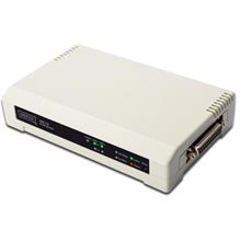 DN-13006-1 Digitus 3 port Fast Ethernet Print Server, 2 x USB 2.0 port, 1 x DB-36-pin erkek centronics, 1 x RJ45