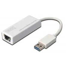 DN-3023 Digitus USB 3.0 Gigabit Ethernet Adaptörü, 1 x 10/100/1000 RJ45 Dişi Yuva, USB-A Erkek Konnektör 