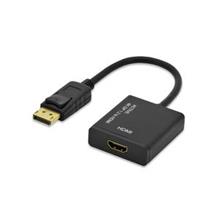 ED-84517 ednet DisplayPort (DP) <-> HDMI Adaptörü, Kablolu, DP Erkek - HDMI A Dişi, 2160p, 4K, 2x zırhlı, AWG28, 0.20 metre, 4K/2K, aktif çevirici, UL, CE, siyah renk, altın kaplama
