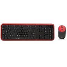 Everest Round Km-6282 Kırmızı/Siyah Kablosuz Q Multimedia Klavye + Mouse Set