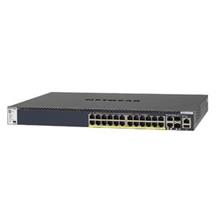 NG-GSM4328PB Stackable Managed Switch (M4300-28G-PoE+ 1000W PSU) 24 x 1G PoE+ (PoE Budget @ 110V AC in: 1 PSU or 2 in RPS mode: 630 Watts, 2 PSUs in EPS mode: 720 Watts) 2 x 10GBASE-T 2 x SFP+ (1,000W PSU)