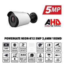 Powergate Neon-K12 5MP 18 Adet Led 30MT Gece Görüşü 3.6Mm Lens Metal Bullet Kamera