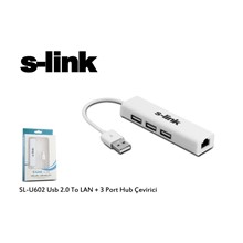 S-Link Sl-U602 Usb 2.0 To Lan + 3 Port Hub Çeviric