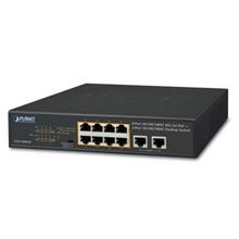 PL-GSD-1008HP Yönetilemeyen Masaüstü Tip Switch (Unmanaged Desktop Switch) 8-Port 10/100/1000T IEEE 802.3 at/af PoE+ Injector (Per port 30.8 watt) (PoE Güç Bütçesi maks. 120 Watt) 2-Port 10/100/1000T