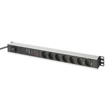 DN-95412 Digitus 1U Alüminyum PDU/Power Distribution Unit (Elektrik Güç Dağıtım Ünitesi), Kabin Tipi, 16A, 4000W, 250VAC 50/60Hz, 7 x CEE 7/7 priz, 2 metre kablolu
