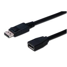 AK-340200-020-S DisplayPort Uzatma Kablosu, DP Erkek - DP Dişi, 2 metre, kilit mekanizmalı, AWG 28, 2x zırhlı, DP 1.2 uyumlu, siyah renk