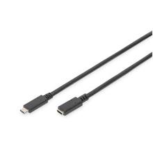 AK-300210-007-S USB Tip C™ Gen2 Uzatma Kablosu Tip C Erkek Tip C Dişi 0.7 metre 5A 10GB 3.1 Versiyon CE siyah renk