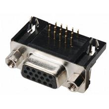 A-HDF 15 A-KG/T D-Sub, right-angled, high-Density, for PCB mounting, 15 - 62-contacts