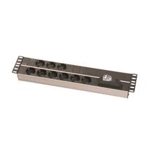 Zeytek ZE-STD-TS09-AL 2U, 9.lu grup priz, 19”, Aluminyum profil gövdeli, 1x16A sigorta korumalı, 9xDIN49440 schuko tip,16A  250V Ac, 3,5 kW, 3x1,5mm2, 2m kablolu, DIN 49441 fişli
