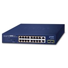 Planet PL-GSD-2022P Yönetilemeyen Masaüstü Tip Switch (Unmanaged Desktop Switch) 16-Port 10/100/1000T 802.3At/Af Poe+  (Port Başına 30.8 Watt) (Port-1 İle Port-16 Arası) (Poe Güç Bütçesi Maks. 185 Watt) 2-Port 10/100/1000T