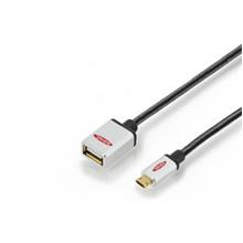 Ednet ED-84150 Premium Micro Usb 2.0 Adaptör Kablosu, Usb A Dişi Micro Usb B Erkek, On-The-Go (Otg), 180 Derece Ters Yüz Çevirerek Takılabilir, 0.30 Metre