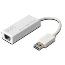 DN-3023 Digitus USB 3.0 Gigabit Ethernet Adaptörü, 1 x 10/100/1000 RJ45 Dişi Yuva, USB-A Erkek Konnektör
