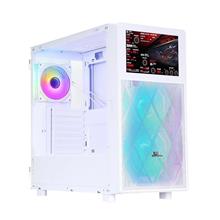 PowerBoost PB-P4367BW USB 3.0, ATX LCD Mesh ARGB Fan, Beyaz Kasa 4367 White