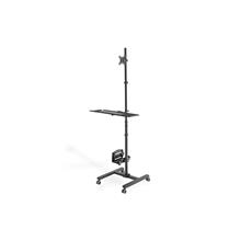 DA-90374 DIGITUS Mobile workstation (Monitor Mount, PC Holder) max. 8 kg load,32" screen max., black