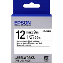 Epson LK-4WBN Standart Beyaz Üzeri Siyah 12mm 9Metre Etiket