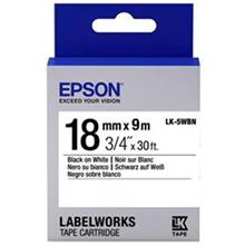 Epson LK-5WBN Standart Beyaz Üzeri Siyah 18mm 9Metre Etiket