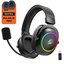 GameBooster WBH44 RGB Wireless 2.4G+BT Siyah Oyuncu Kulaklığı EG002 Wireless