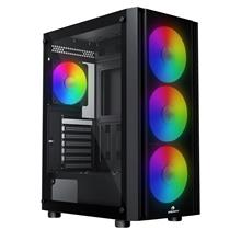 GameBooster CASTLE A651B 600W APFC USB 3.0 Mesh 4*Rainbow Fanlı Mid-T ATX Gaming Siyah Kasa E607 BLACK