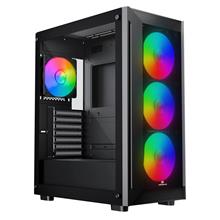 GameBooster RAIDER E651B 650W 80+ USB 3.0 Mesh 4*Rainbow Fanlı Mid-T E-ATX Gaming Siyah Kasa K08 BLACK