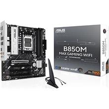 ASUS MB B850M MAX GAMING WIFI AMD B850 AM5 DDR5 8000 DP HDMI 3X M2 USB3.2 WİFİ 6 + BT AURA RGB MATX 256GB’A KADAR RAM DESTEĞİ, 8+2+1 GÜÇ AŞAMALARI, 1X