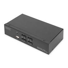 DS-12880 Digitus 4 Port USB 2.0 HDMI Tek Ekran Bağlantılı, 4K, KVM (Keyboard/Video Monitor/Mouse) Periferi (Çevre Cihazlarla (USB) Bağlantı Kurabilir) Switch, KVM bağlantı kablosu ürün beraberinde gelmektedir<br>Digitus 4 Port USB 2.0 HDMI S