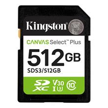 Kingston SDS3/512GB 512GB SDXC Canvas Select Plus Gen3 150MB-s C10 UHS-I U3 V30 Hafıza Kartı