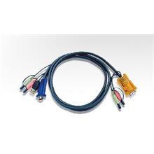 ATEN-2L-5302U USB KVM (Keyboard/Video Monitor/Mouse) Switch İçin Kablo, 1.80 metre, 1 x SPHD-15 Erkek, 2 x Audio yuvası <-> 1 x Monitör 15 pin HDB erkek, 1 x Klavye / Mouse USB A erkek, 2 x Audio yuvası