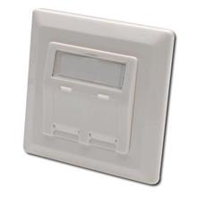 DN-93801 Digitus Keystone Jack Takmak İçin 2’li Priz (50/50 mm) Çerçevesi (80/80 mm), tozdan korumak amacıyla kapaklı, Beyaz Renk RAL 9010