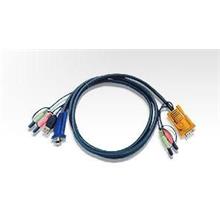 ATEN-2L-5305U USB KVM (Keyboard/Video Monitor/Mouse) Switch İçin Kablo, 5 metre, 1 x SPHD-15 Erkek, 2 x Audio Plug <-> 1 x Monitör 15 pin HDB erkek, 1 x Klavye / Mouse USB A erkek, 2 x Audio yuvası