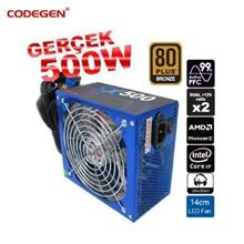CODEGEN SX500 80 PLUS 24PIN+8PIN AKTİF PFC 14CM MAVİ LED FANLI PSU