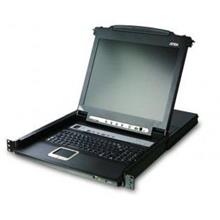 ATEN-CL5716MT Sürgülü Kasaya Sahip, 17" LCD Ekran, Touchpad’i ve Türkçe Klavye'si Bulunan 16 Port PS/2-USB KVMP™ (Periferi/ Çevre Cihazlarla (USB) Bağlantı Kurabilir) Switch, İlave Konsol Girişli (16 Port Slideaway™ LCD KVMP Switch)