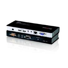 ATEN-CE770 VGA KVM (Keyboard/Video Monitor/Mouse) Mesafe Uzatma Cihazı, Ses (hoparlör ve mikrofon) bağlantı desteği, 300 metre, USB Konsol, Deskew özelliği<br>
USB VGA/Audio Cat 5 KVM Extender with Deskew (1280 x 1024@300m)