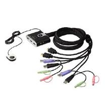 ATEN-CS692 2 Port USB 2.0 Hdmi KVMP™ (Keyboard/Video Monitor/Mouse) Periferi Switch, mouse ile geçiş özelliği, KVM bağlantı kablosu ürüne gömülüdür,  Remote Port Selector ile birlikte