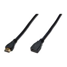 AK-330201-050-S Hdmi High Speed wih Ethernet Uzatma Kablosu Hdmi 1.4, 2160p, Ultra HD 4K, Hdmi tip A Erkek - Hdmi tip A Dişi, 5 metre,  AWG30 , 3x zırhlı, UL, altın kaplama, siyah renk